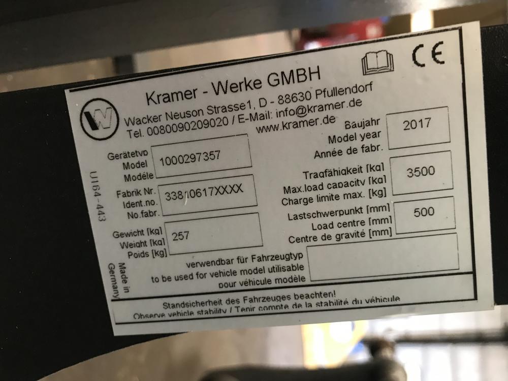 Fourche à palette , 3500 kg , claas , Kramer